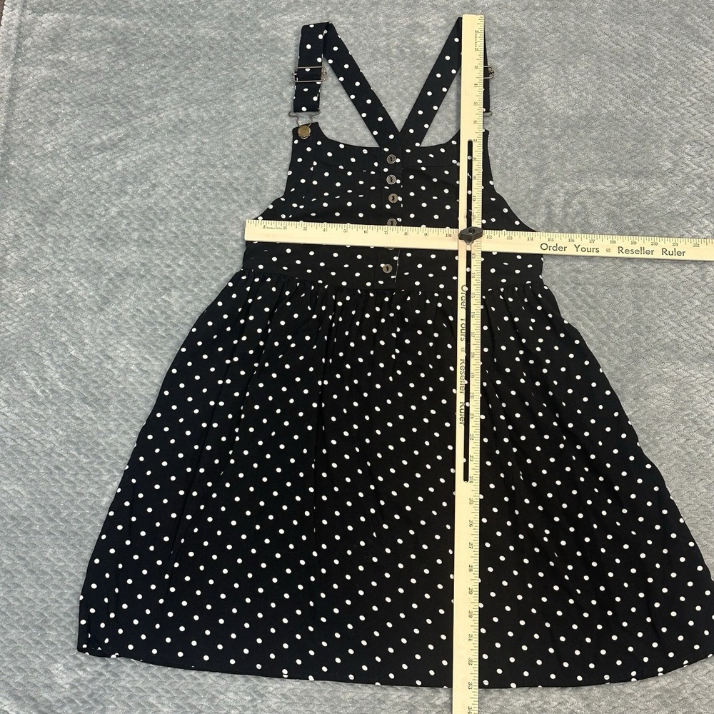 Overalls Dress Pinafore Women's Small Polka Dot Mini Jumper Adjustable Straps - Picture 3 of 11
